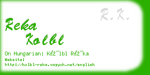 reka kolbl business card